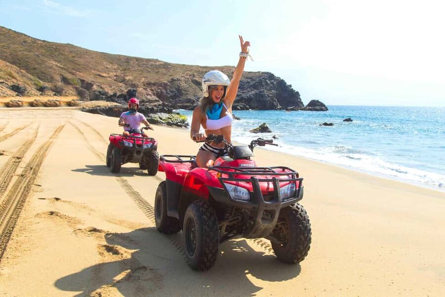 Cabo San Lucas: Beach & Desert ATV Tour with Tequila Tasting - From Cabo pickup to the Baja trailhead