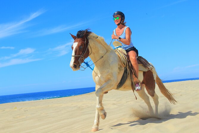 Cabo Shore Excursion: Beach Horseback Ride & Tequila Tasting - Riding through the cactus country