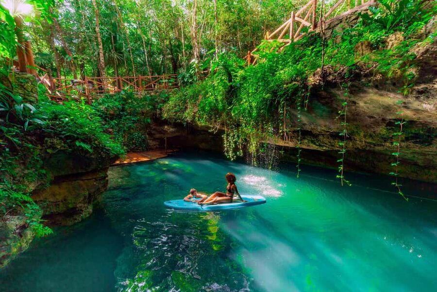 Cancún: Cenotes Adventure with Tequila Tasting & Mayan Snack - Three cenotes with time to swim