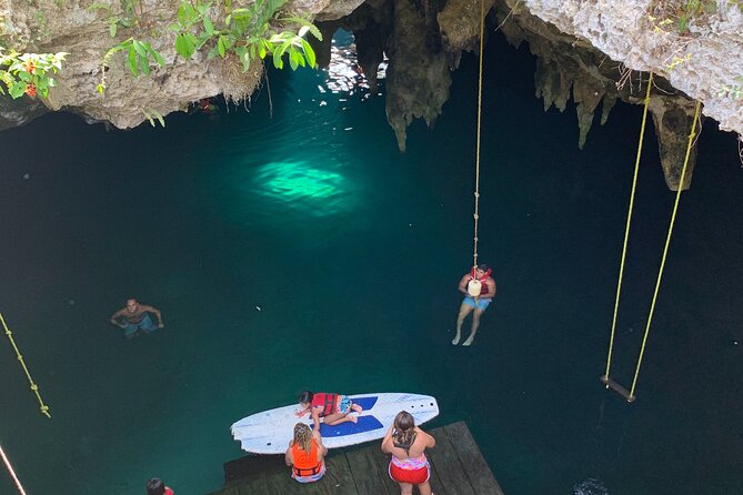 Family ATV Cenote Five Zip Lines Photos Taco Lunch Tequila Taste - The cenote is the heart of the outing