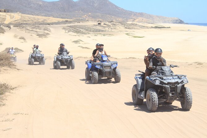 Los Cabos Beach & Desert Tour in Automatic ATV + Tequila Tasting - From Cabo hotel pickup to the Real Baja base