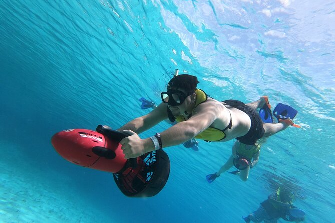 Power Snorkel By Sea Scooters & Tequila Tasting - Learning the sea scooter before entering the water