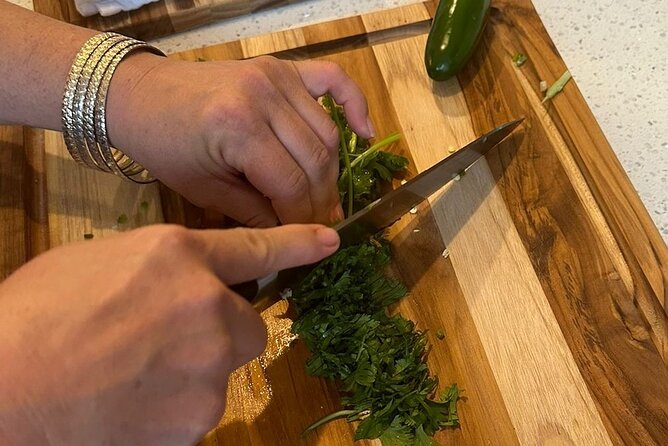 Private Mexican Cooking Class & Tequila Cocktail at Tanya’s Home - Cutting, prepping, and cooking in the open kitchen